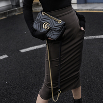 Z boss Europe and America spring and summer commuter high waist stretch hip skirt slim long one step skirt pencil skirt