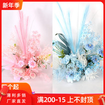 New wedding flower art table road guide flower phoenix tail road guide Flower Hotel decoration simulation flower wedding arrangement props