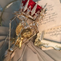 With Thorn Rose Bride wedding custom scepter wedding flower European red gold pinky22 wedding manufacturing