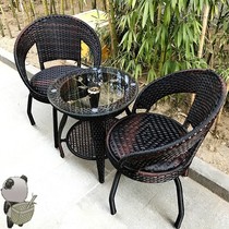 Balcony one table and two chairs balcony small table and chair Net Red House rattan chair three-piece set Nordic set home simple back chair