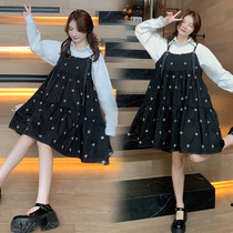 Pregnant womens autumn clothes suit fashion models 2022 new Chinese New Year Internet Red Ocean Gas Two sets of pregnant women Liandress Spring and autumn