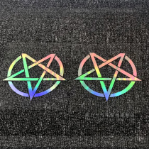 Six-star modified car toppings pentagram low-lying flower jdm personality laser Pusan Civic car stickers