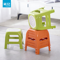 Camellia plastic stool thickened small square stool baby stool childrens stool small stool changing shoe stool plastic stool bathroom stool