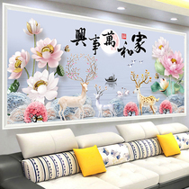 5d Diamond painting full of diamond embroidered Elk Point paste diamond cross stitch and Wanshixing 2019 new living room scenery