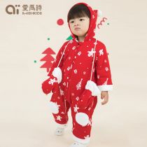 Love For Poetry Newborn Conjoined Clothes Full Moon Baby Clothes Thickening Baby Out For Christmas Lovely Winter Dress Khaclothes