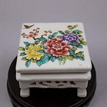 Republic Of China Pink Peony Flower Pattern Desk Quadrilateral Table Nostalgia Antique Porcelain made of old decorative pendulum pelvic