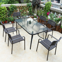 McConl Outdoor Table and Chair Combined with a minimal courtyard three or five pieces of balcony small tea few iron casual vine chair