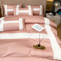 Light luxury style Nordic four-piece cotton cotton modern simple bed linen quilt cover hotel bedding autumn and winter