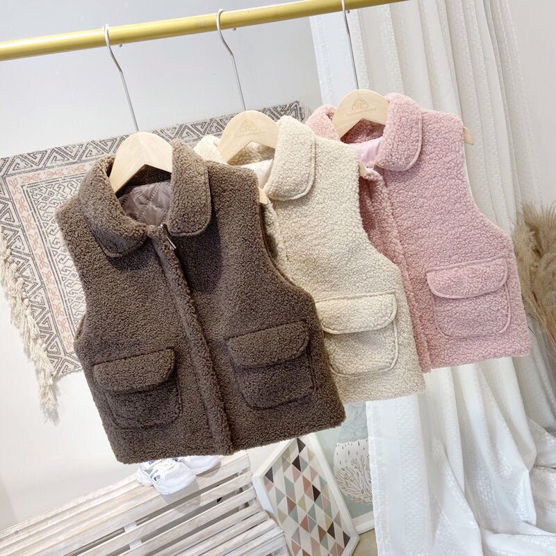 Children's lamb mall marka 2021 New autumn and winter girl warm vest boys and girls wear a hundred and sized childhood