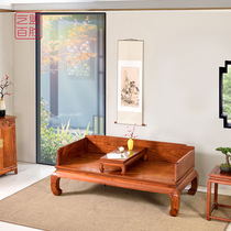 Art League Yum Yum Sheng Burmese Rosewood Luohan bed Burmese flower Wang Shixiang Ming-style three-screen single-board sleeping couch