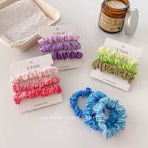  Small intestine hair ring Satin ins Japanese and Korean cream gradient hair rope net red sweet small fresh wild solid color French