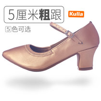  Womens modern dance shoes Dance shoes Female adult square dance shoes soft-soled leather low medium high-heeled friendship Latin dance shoes