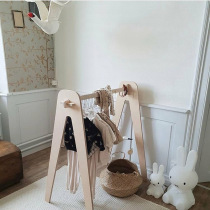  ins custom Nordic style simple childrens small hanger Floor hanger Clothing display rack Childrens room shooting props