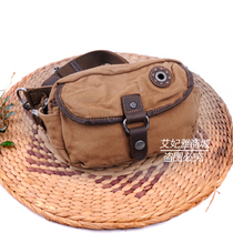 Wash Water Canvas Chest Bag pocket Mens retro casual outdoor sports Small and small Han version Oblique Satchel Shoulder Bag Tide