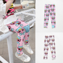 ins hot sale Girls leggings spring and autumn wear thin section 2021 summer tight stretch cotton cartoon trousers