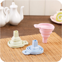 Retractable folding mini funnel household oil pot oil funnel large caliber silicone oil pouring small wine funnel