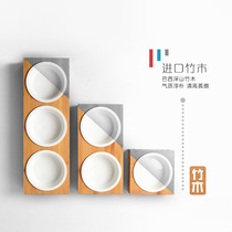 New Cat Cat Supplies Cat Bowl Cat Food Basin Pet Ceramic Cat Bowl double bowl Pet Supplies Solid Wood Cat Bowl rack