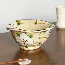 Small Sunflower Japan House Japan Original Clothing Imported Beauty Thick Burning Hand-painted Mountain Tea Flower Glazed Under Color Large Capacity Noodle Bowl Large Bowl