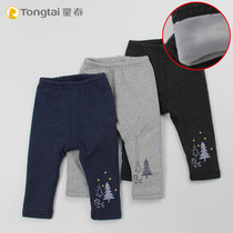 Tongtai girls leggings thick and velvet warm trousers 1-3 years old baby winter leisure out clothes pants