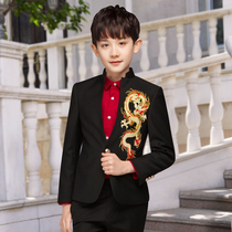  Boys suit suit Childrens suit Chinese stand-up collar dress embroidery handsome host piano catwalk performance suit Autumn