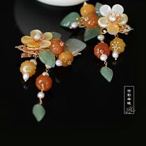 Clip headdress hairclip pumpkin shell flower cute side clip side Ming and Qing Han clothing accessories hair accessories fairy fairy
