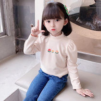 Girls long sleeve T-shirt thin 21 spring and autumn foreign girl baby collar base shirt childrens clothing