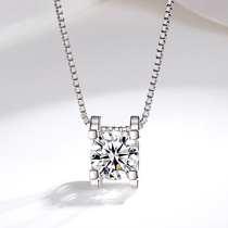 Fashion Bull Head Necklace Pendant Mosanstone Pure Silver Lock Bone Chain 100 Lap Simple Four Paws Single Drilling Neck Chain Tide Sending Girlfriend