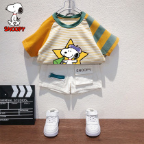 History Nubi Childrens Dress Children Striped Short Sleeves T-shirt Summer Thin baby foreign air pure cotton half sleeves Compassionate Summer Load