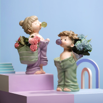 Creative Blowing Bubble Girl Fitting Living Room Vase Vase Vase Gallery in the Office Room Desktop Decoration