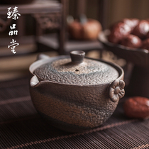 Zhen Pintang rough pottery fast guest Cup kung fu tea set Bowl hand grab pot portable bubble teapot bowl tea cup Home Office