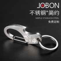 Handmade 304 stainless steel keychain mens waist hanging simple car key ring chain pendant creative personality customization