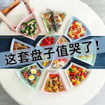 Net Red four dishes one soup plate Dish Home creative combination Japanese large plate set tableware ins style