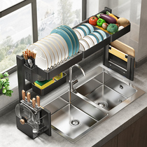 Kitchen Sink Shelf Drain Bowl dishes Dish Dishes Containing Pool Dishwashing Trough Dishwashing pool Bowl Rack Knife Multifunction