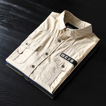  Foreign trade export tail single summer American tooling shirt mens short-sleeved original single cut standard mens washed casual short-sleeved shirt