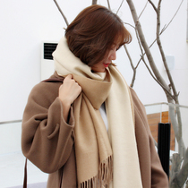 Pneumatic chao soft double-sided imitation cashmere scarf shawl dual-purpose female Korean version of simple thick autumn and winter bib