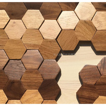 Bevel new minimalist modern hexagonal solid wood mosaic background wall delicate and delicate fashion MFZ-C195