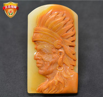 Yunnan natural jade Huanglong Jade boutique art characteristic goods Indi pretty original pendant hand play cards