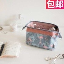 Travel Large Capacity Travel Debris Containing Bag Womens Hand Holding Portable Makeup Bag Art Fan Flint Flowers Flowers