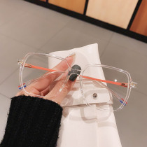 Ultra light retro big frame myopia glasses female Korean version of tide Net red plain face thin face glasses frame can be equipped with degrees