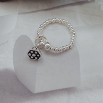 2022 new tasting of the same model with two revelers pure silver ring bean pearl ring 100 lap net red index finger ring tail ring female