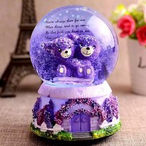 Snowflake rotating music box crystal ball snowman music box Christmas gift for female birthday gift children