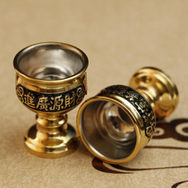 Buddhist hall for water glass Wenwu Caiguan Gonggong St. water glass for wine glass High foot financial resources Guangjin Cup stainless steel liner