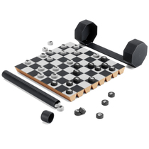 Umbra New Product Roz Chess Children Student Beginners Portable Folding Solid Wood Plastic Chess Board