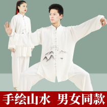 Tai Chi Suit Womens Hand Painted Martial Arts Costume Men China Wind Taijiquan Kongfu Utiliti to perform the Spring and Autumn Season Performance suit Suit Macro Road