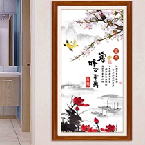 Line embroidery full embroidery porch 2019 new living room home and Wanshixing embroidery simple embroidery vertical print series cross stitch
