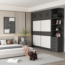 Wardrobe Household bedroom Simple modern sliding door large wardrobe Small apartment type installation-free combination Multi-functional large wardrobe