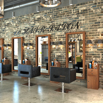  Barber shop mirror Hairdressing mirror table Hair salon mirror Floor mirror Makeup mirror table Single mirror Hanging mirror Fitting mirror