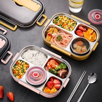 304 stainless steel Primary School students insulated lunch box office workers large capacity portable lunch box split type built-in soup bowl