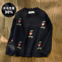 Girl sweater childrens knitted sweatshirt female large boy wool sweater 2021 autumn and winter new baby foreign air cashmere blouse