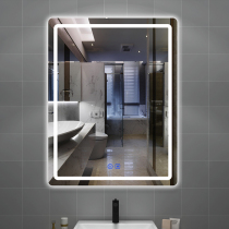 Toilet bathroom mirror hanging wall washroom led with light anti-fog smart mirror touch screen toilet luminous mirror